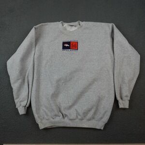 Vintage Denver Broncos Sweatshirt Mens Medium Gray NFL Brian Griese Sport Attack